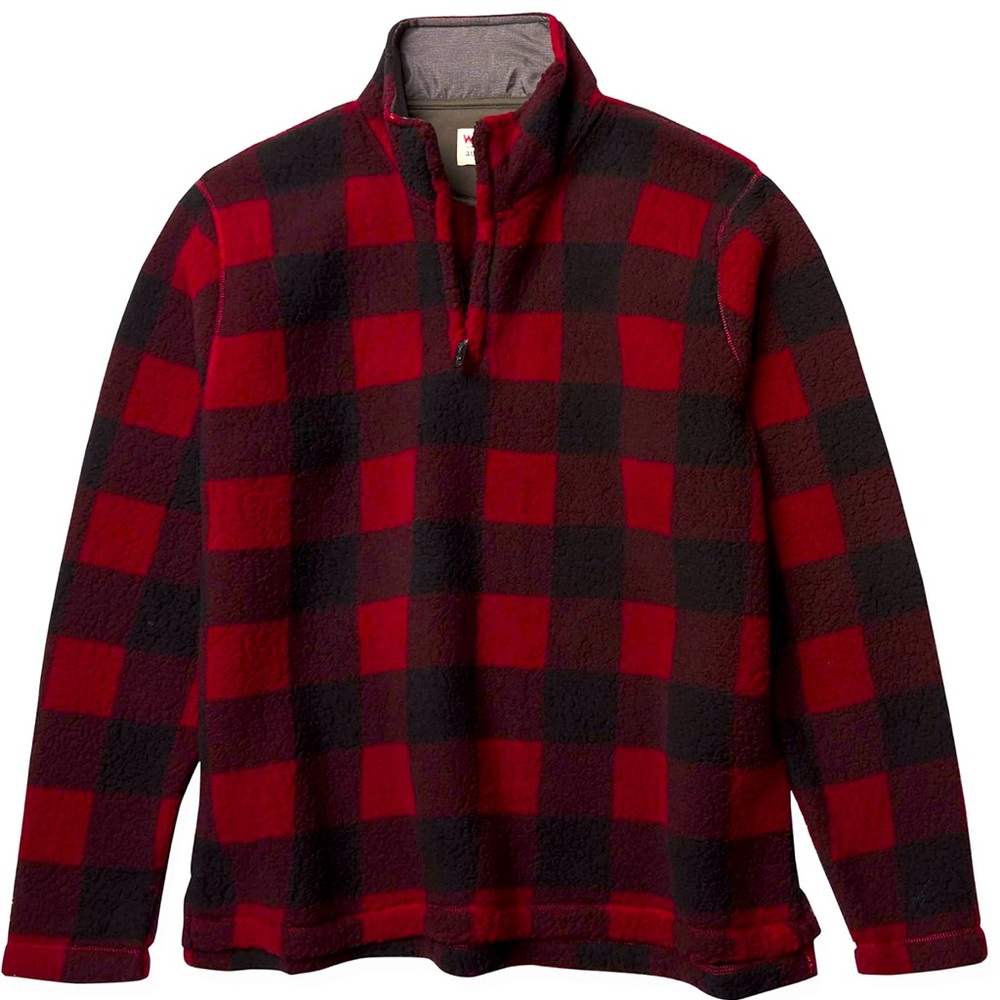 Wrangler Authentics Men's Wooly Fleece Quarter Zip Pullover